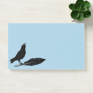 Post-it® Notas Adhesivas Pluma de Pájaros Negros Cuervo