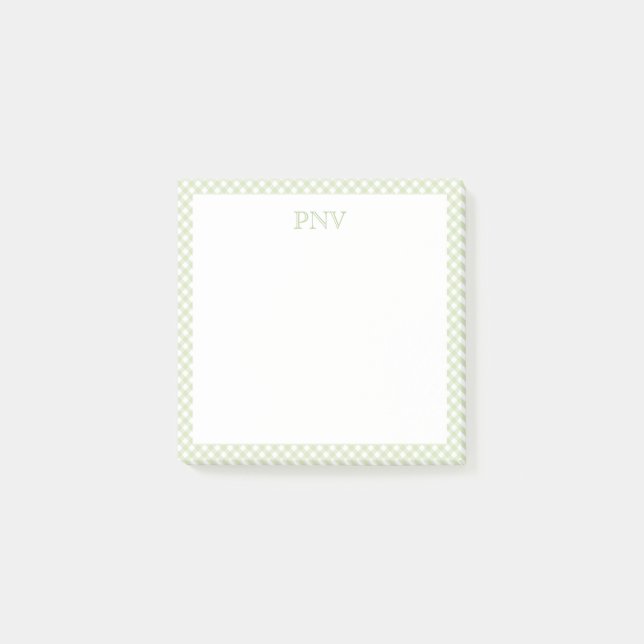 Post-it® Notas Adhesivas Preppy Verde y Blanco (Anverso)