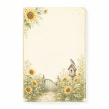 Notas adhesivas Puerta de jardín de girasoles y ca