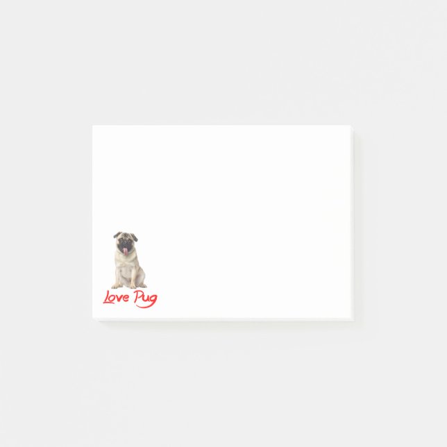 Post-it® Notas Adhesivas Pug Cachorro Perro Post IT (Anverso)