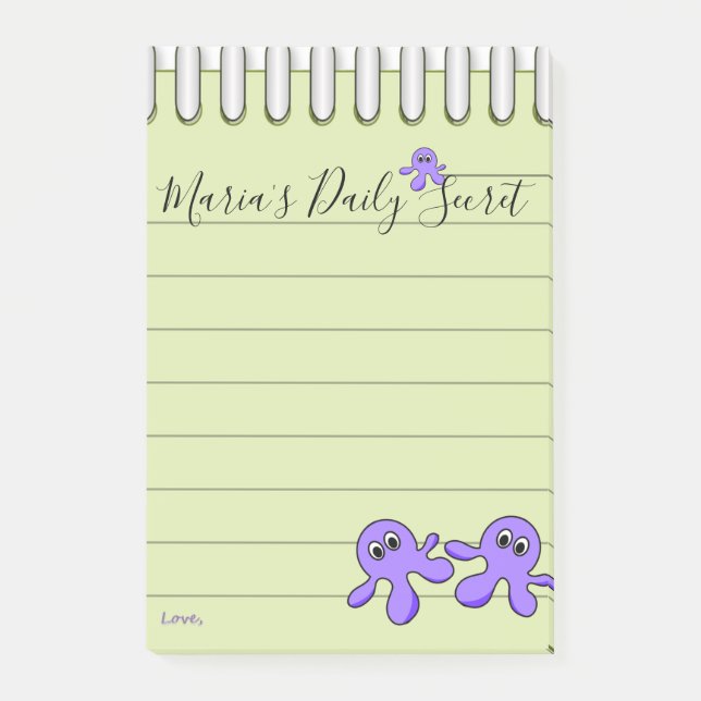 Post-it® Notas Adhesivas Pulpo Morado (Anverso)
