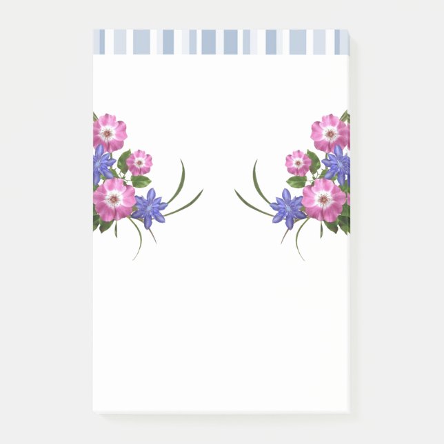 Post-it® Notas Adhesivas Rayas Floral (Anverso)