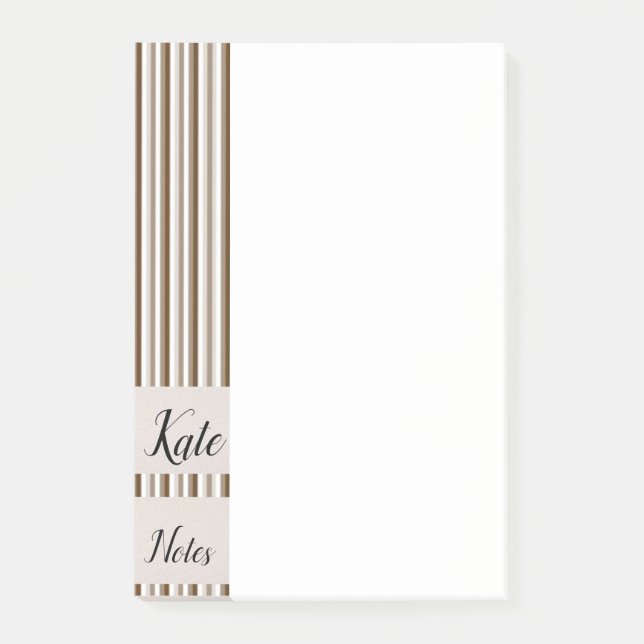 Post-it® Notas Adhesivas Rayas Marrones (Anverso)