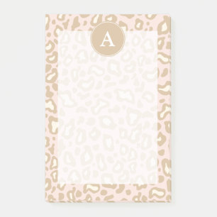 Post-it® Notas Adhesivas Regalo Monograma Leopardo Oficina