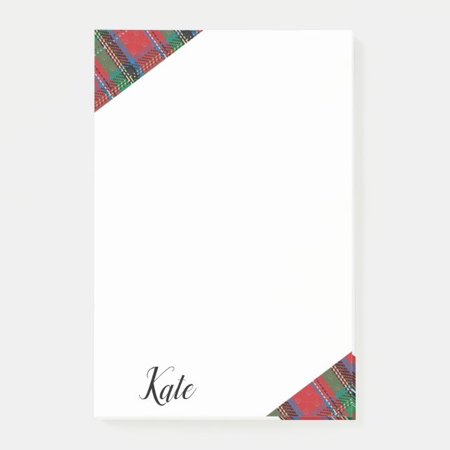 Post-it® Notas Adhesivas Rojo Azul Verde Cuadros (Anverso)