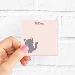 Post-it® Notas Adhesivas Rosadas Gato Gris Dormido