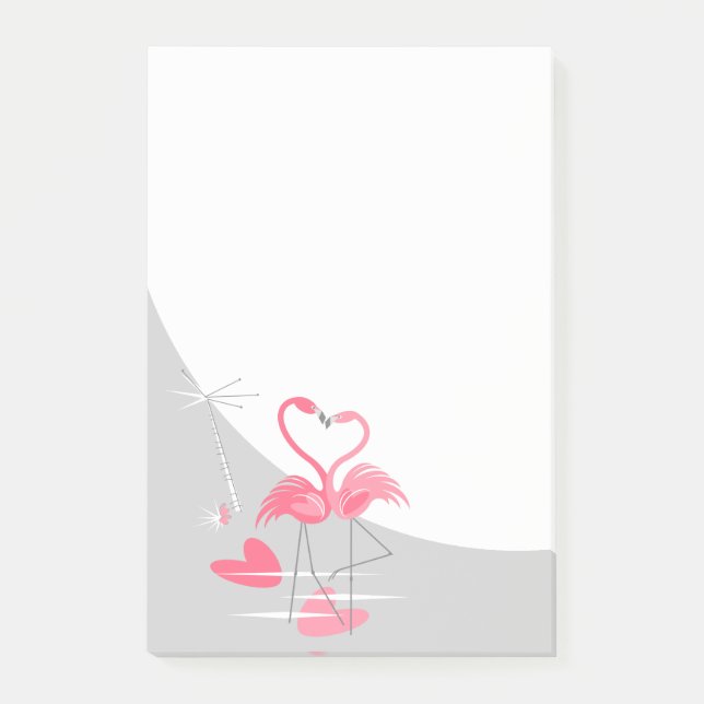 Post-it® Notas adhesivas verticales Flamingo Love Large Moo (Anverso)