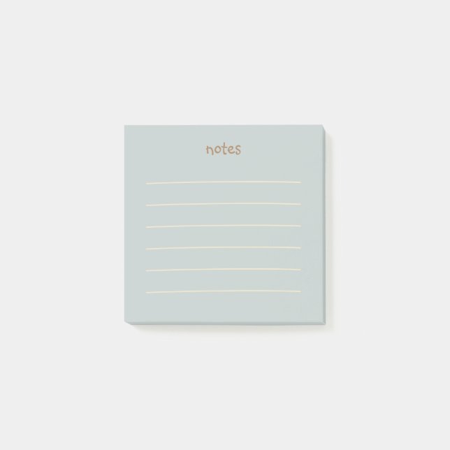 Post-it® Notas azules minimalistas con líneas (Anverso)