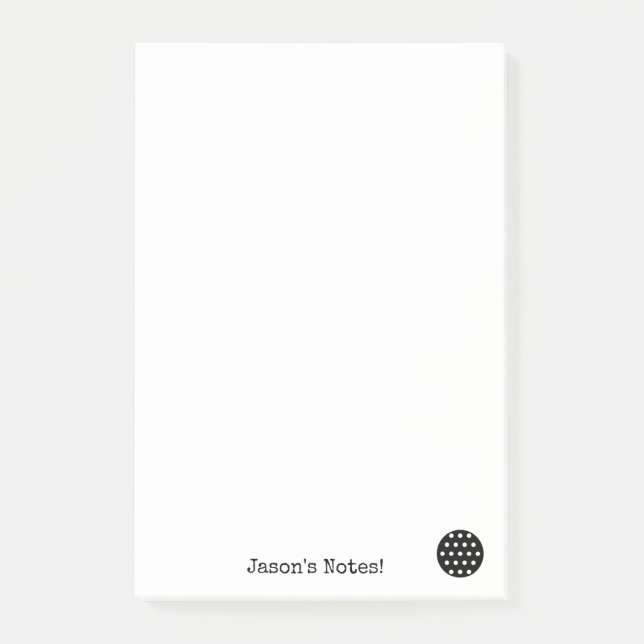 Post-it® Notas circulares en negro y blanco (Anverso)