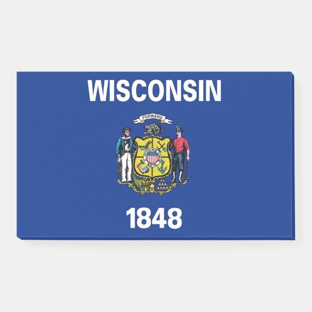 Post-it® Notas con pabellón de Wisconsin, Estados Unidos (Anverso)