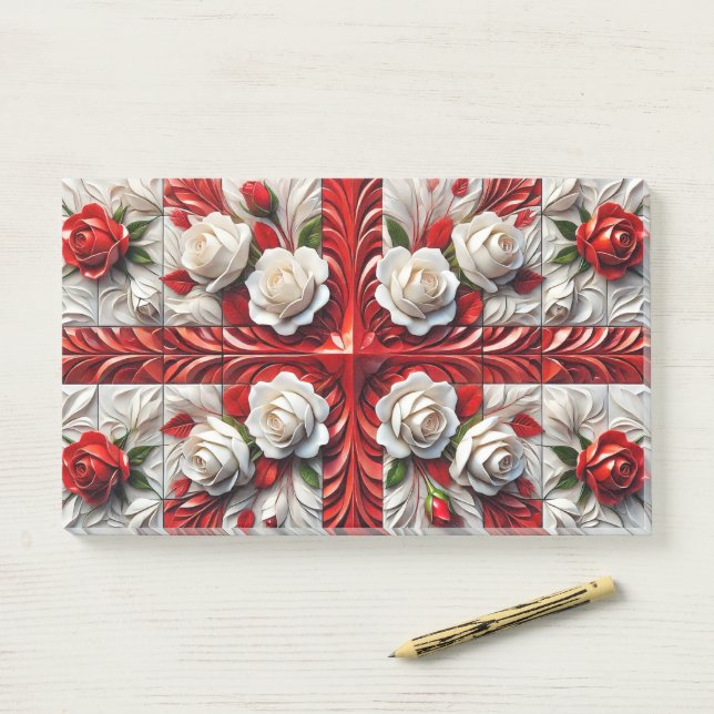 Post-it® Notas con Rosas ingleses (En escritorio)