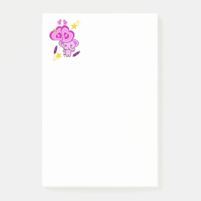 Post-it® Notas Corazones de Elefante Morado (Anverso)