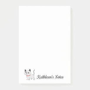 Post-it® Notas de amor de Kitty Cat Texto Personalizar