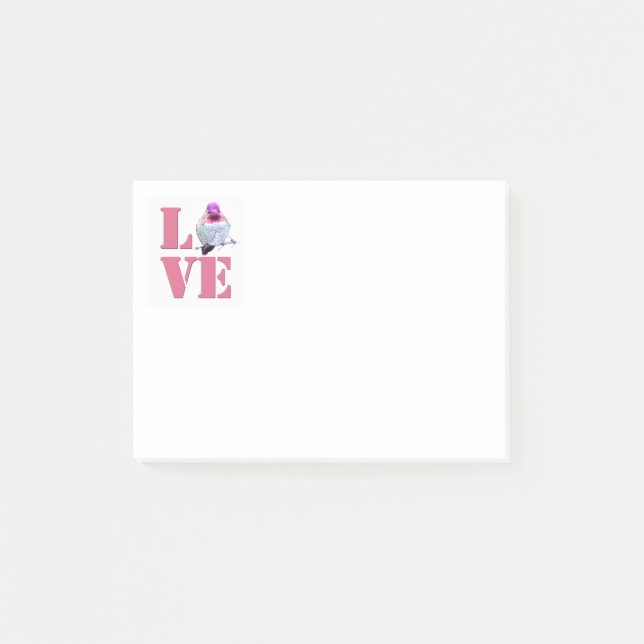 Post-it® Notas de AMOR del colibrí rosado (Anverso)