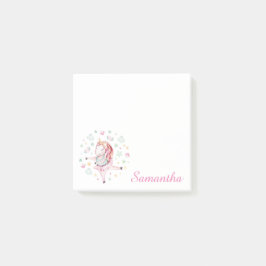 Post-it® Notas de Ballerina de Pink Unicorn Personalizadas