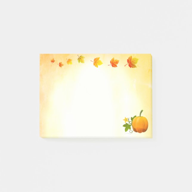 Post-it® Notas de calabaza y hojas de otoño (Anverso)