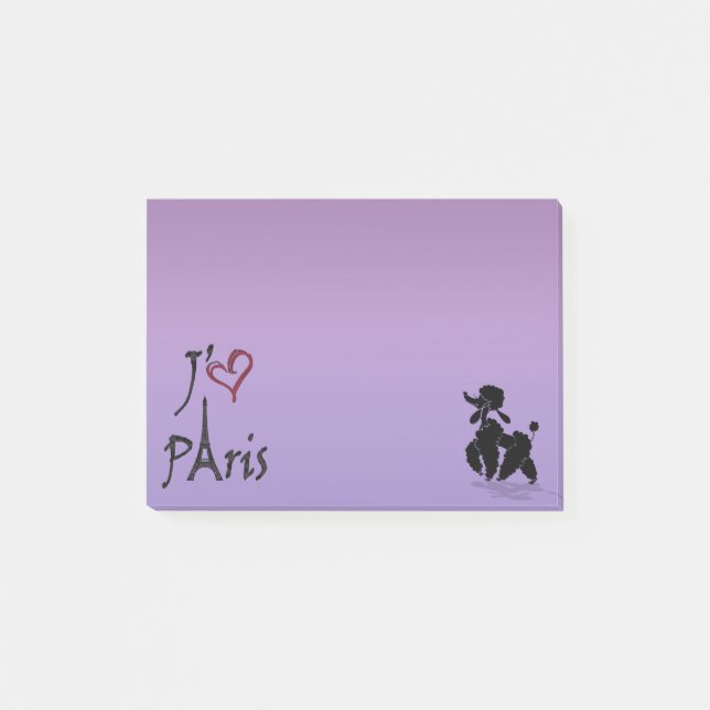 Post-it® Notas de caniche 'j'aime Paris' (Anverso)