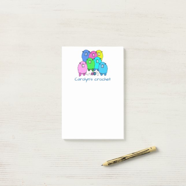 Post-it® Notas de crochet. Fluffy ovinos e hilados personal (Escritorio)