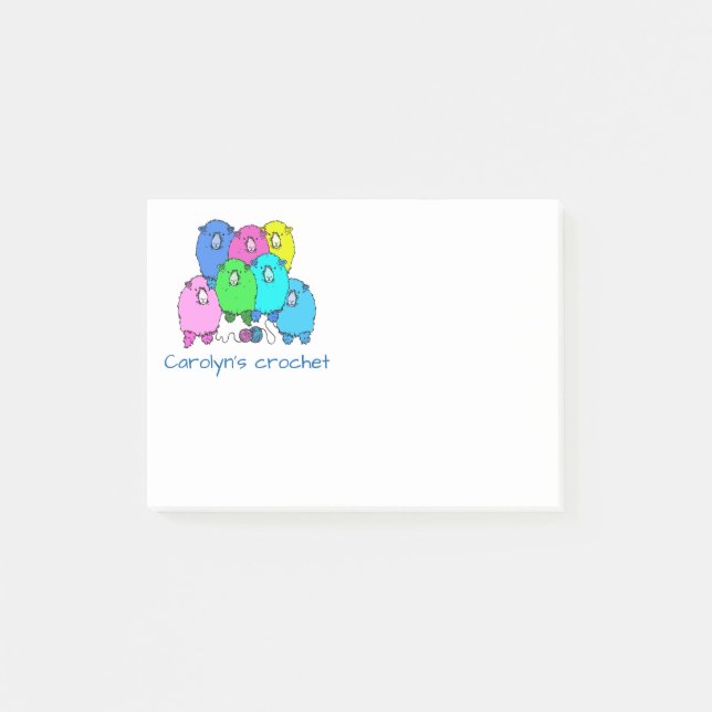 Post-it® Notas de crochet. Fluffy ovinos e hilados personal (Anverso)