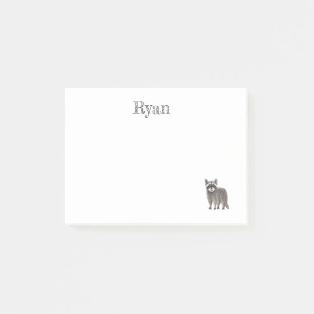 Post-it® Notas de Cute Racoon Post-it (Anverso)