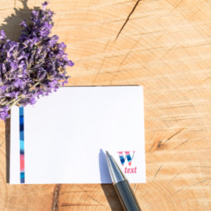 Post-it® Notas de degradado azul de coral de monograma W in