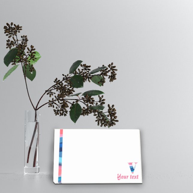 Post-it® Notas de degradado azul de coral del monograma ini (Subido por el creador)