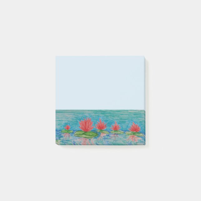 Post-it® Notas de dibujo de Flores Rosa Lotus (Anverso)