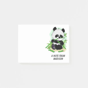 Post-it® Notas de encargo del texto de la panda linda