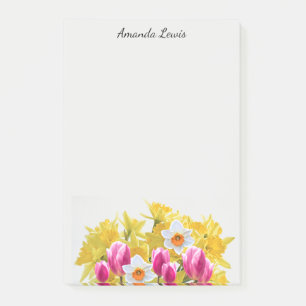 Post-it® Notas de flores de narciso amarillo personalizadas