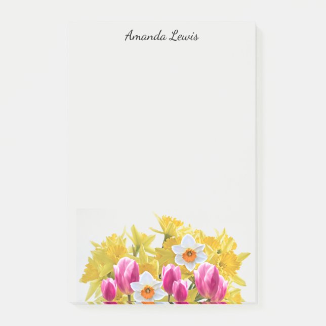 Post-it® Notas de flores de narciso amarillo personalizadas (Anverso)