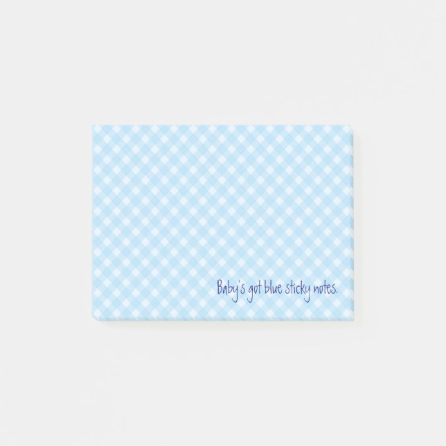 Post-it® notas de gingham azul (Anverso)