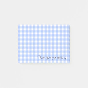Post-it® notas de gingham azul