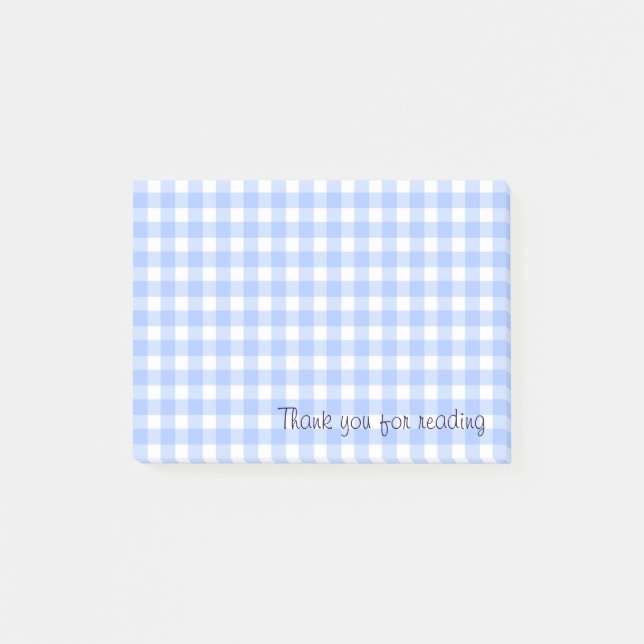 Post-it® notas de gingham azul (Anverso)