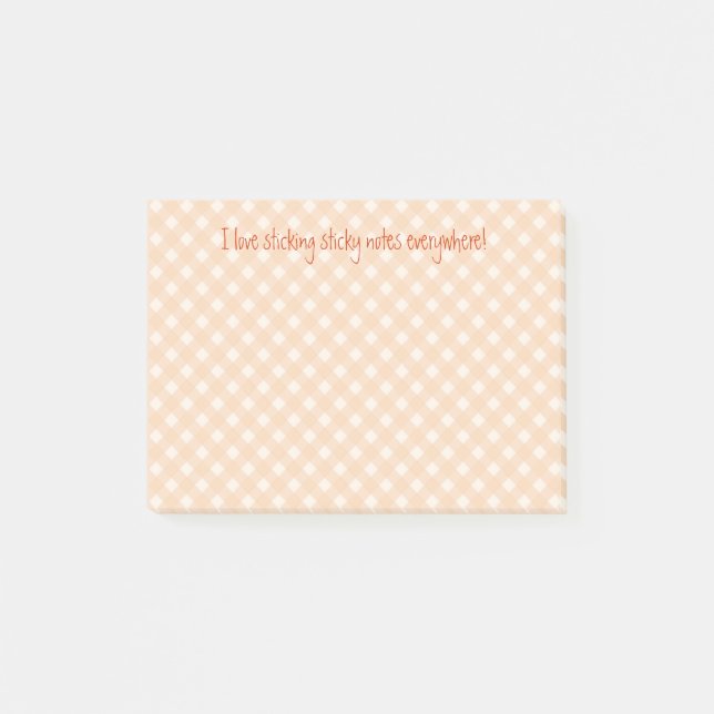Post-it® notas de gingham naranja (Anverso)