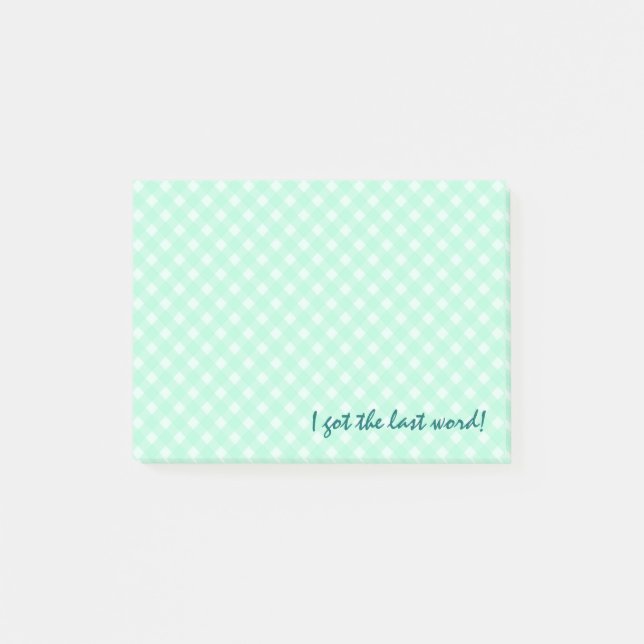 Post-it® notas de gingham verde (Anverso)