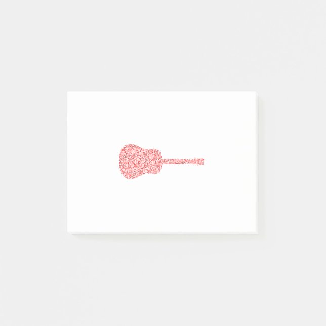 Post-it® Notas de guitarra en rojo (Anverso)