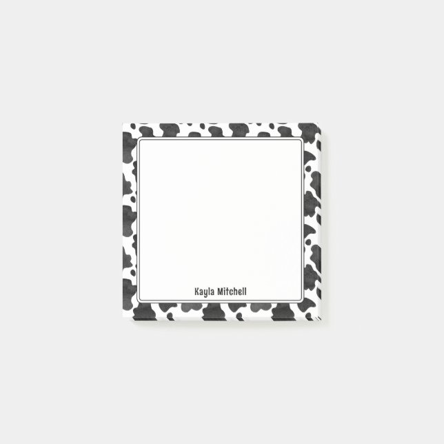 Post-it® Notas de impresión de vaca negrita personalizadas (Anverso)