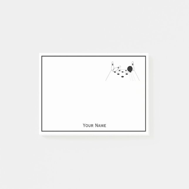 Post-it® Notas de la bola de bolos deportivos y pines (Anverso)