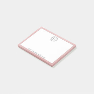 Post-it® Notas de la guerra de monograma rosado