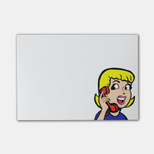 Post-it® Notas de la historieta del chica de teléfono