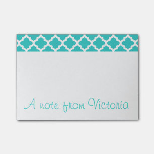 Post-it® Notas de la publicación turquesa personalizada