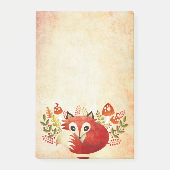 Post-it® Notas de Lazy Foxy 4x6 (Anverso)