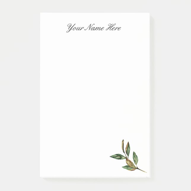 Post-it® Notas de Leafy Post-It Personalizadas (Anverso)