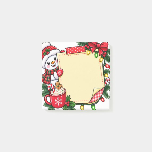 Post-it® Notas de Muñeco de Nieve (Anverso)