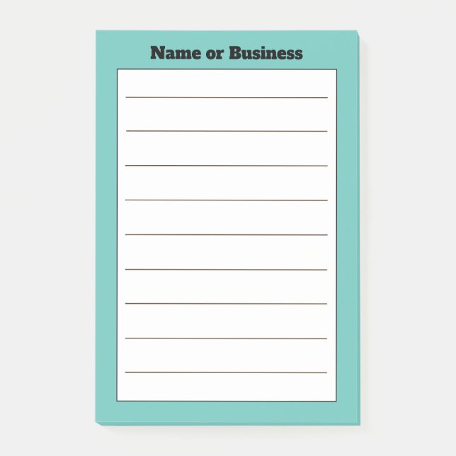 Post-it® Notas de nombre comercial de personalizado (Anverso)