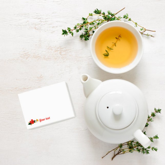 Post-it® Notas de nombre de pópie rojo floral (Subido por el creador)