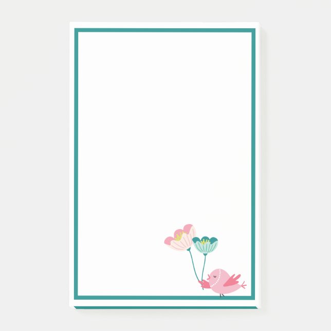 Post-it® Notas de Pájaro y Flores (Anverso)