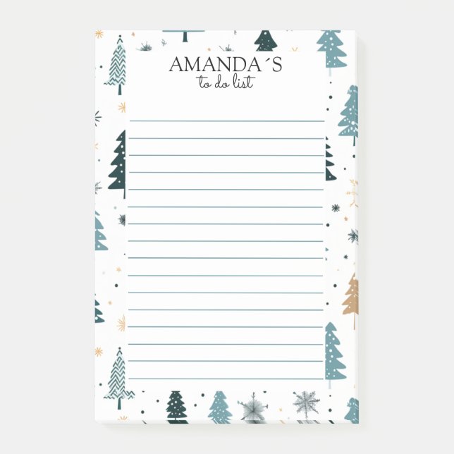Post-it® Notas de patrón de árbol de Navidad (Anverso)