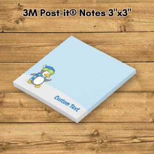 Post-it® Notas de pequeño pingüino caminando sobre la nieve