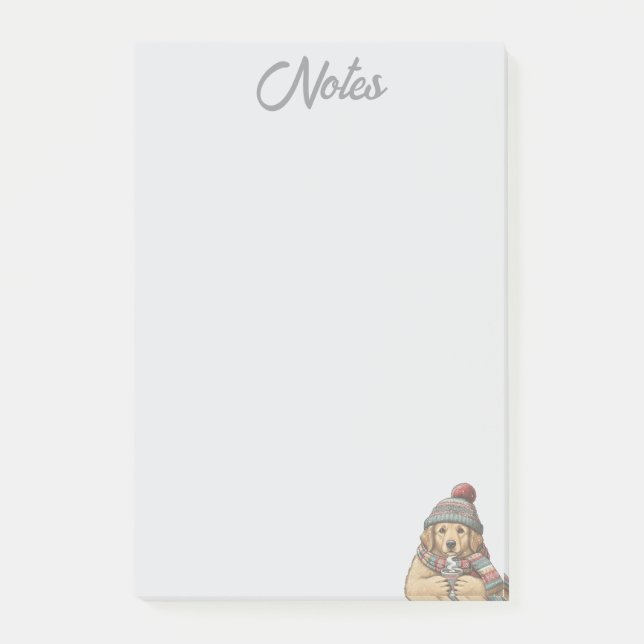 Post-it® Notas de perro de invierno acogedor (Anverso)